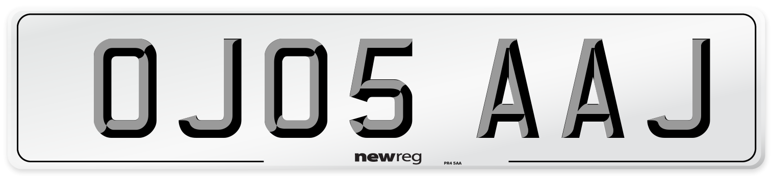 OJ05 AAJ Number Plate from New Reg